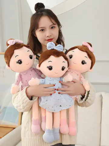 45CM Cute Angel Girl Plush Toy Lovely Stuffed Anime Figure Doll Wear Beautiful Dress Soft Toys For Girls Nice Gifts