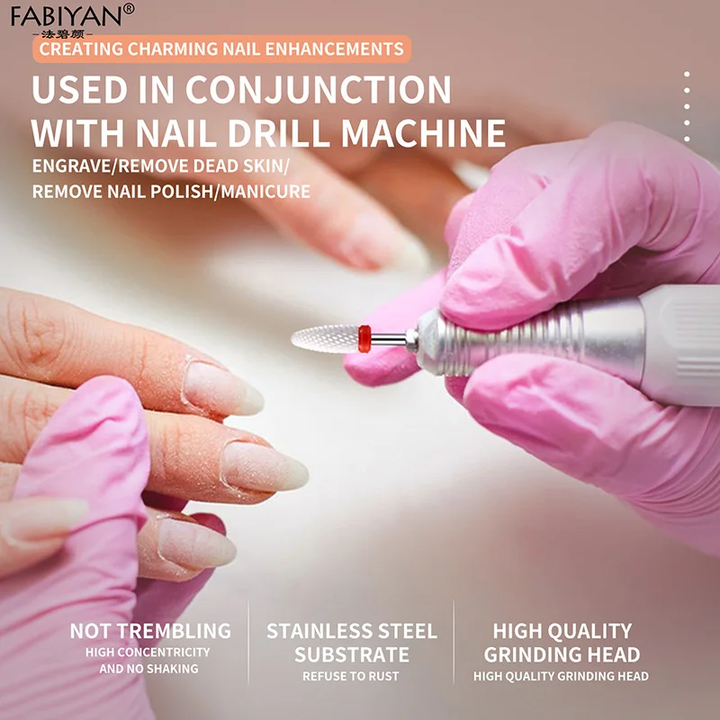 الماس السيراميك مسمار لقمة ثقب مجموعة المهنية الكهربائية قاطعة المطحنة ل مانيكير النساء مسمار الملحقات #2