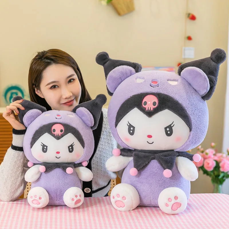 

Big Size Sanrio Kuromi Plush Toys Kawaii Stuffed Kuromi Plush Doll Anime Cartoon Ragdoll Dol Home Decor Girls&kids Kid Gift