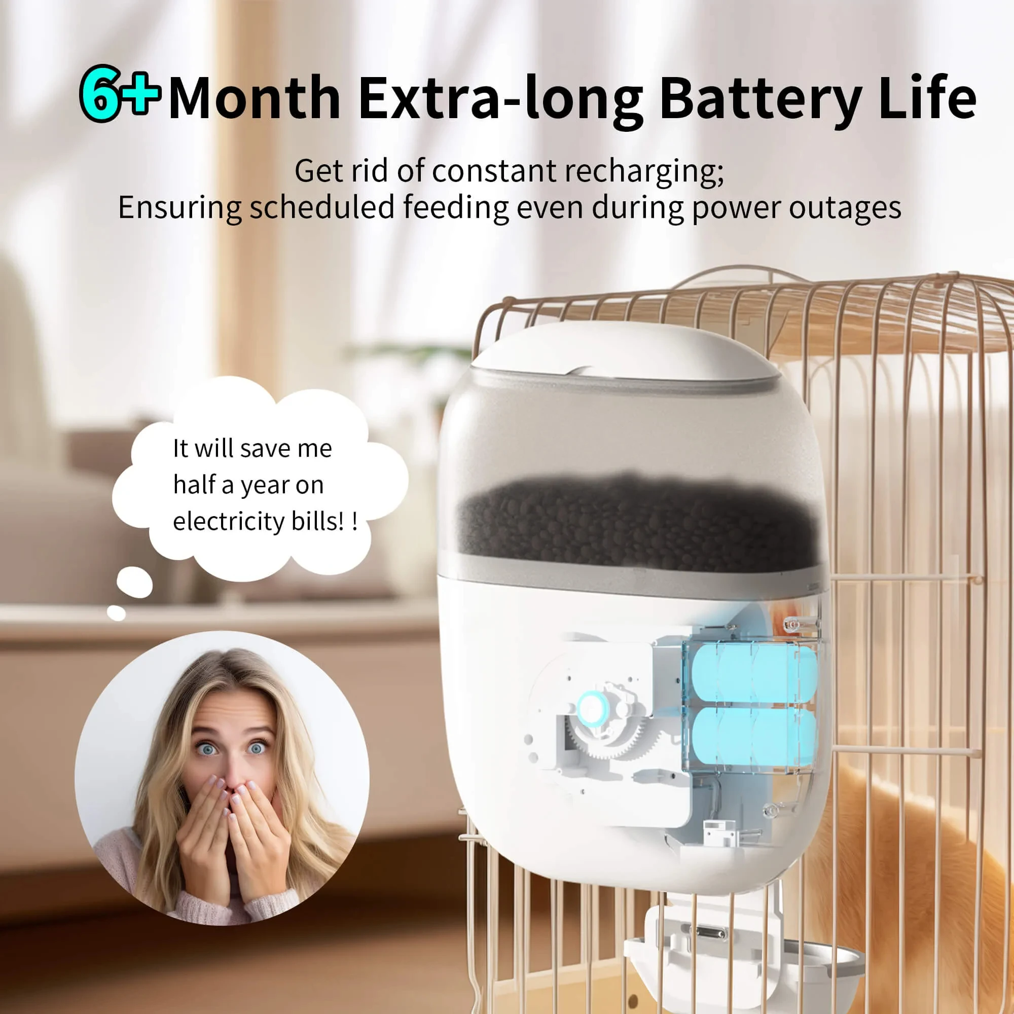 Wholesale Pet Automatic Feeder 1.8L Visible Hanging Cage Smart Pet Food Dispenser Rabbits 2.4G/5G WIFI 2 Million Pixel HD