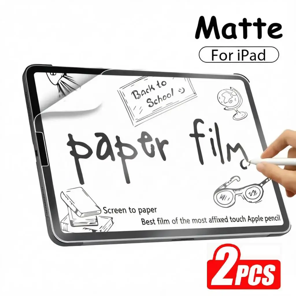 2Pcs Paper Film Screen Protector Suitable For IPad Pro 11 13 10th 11th A16 Generation Air 1 2 3 4 5