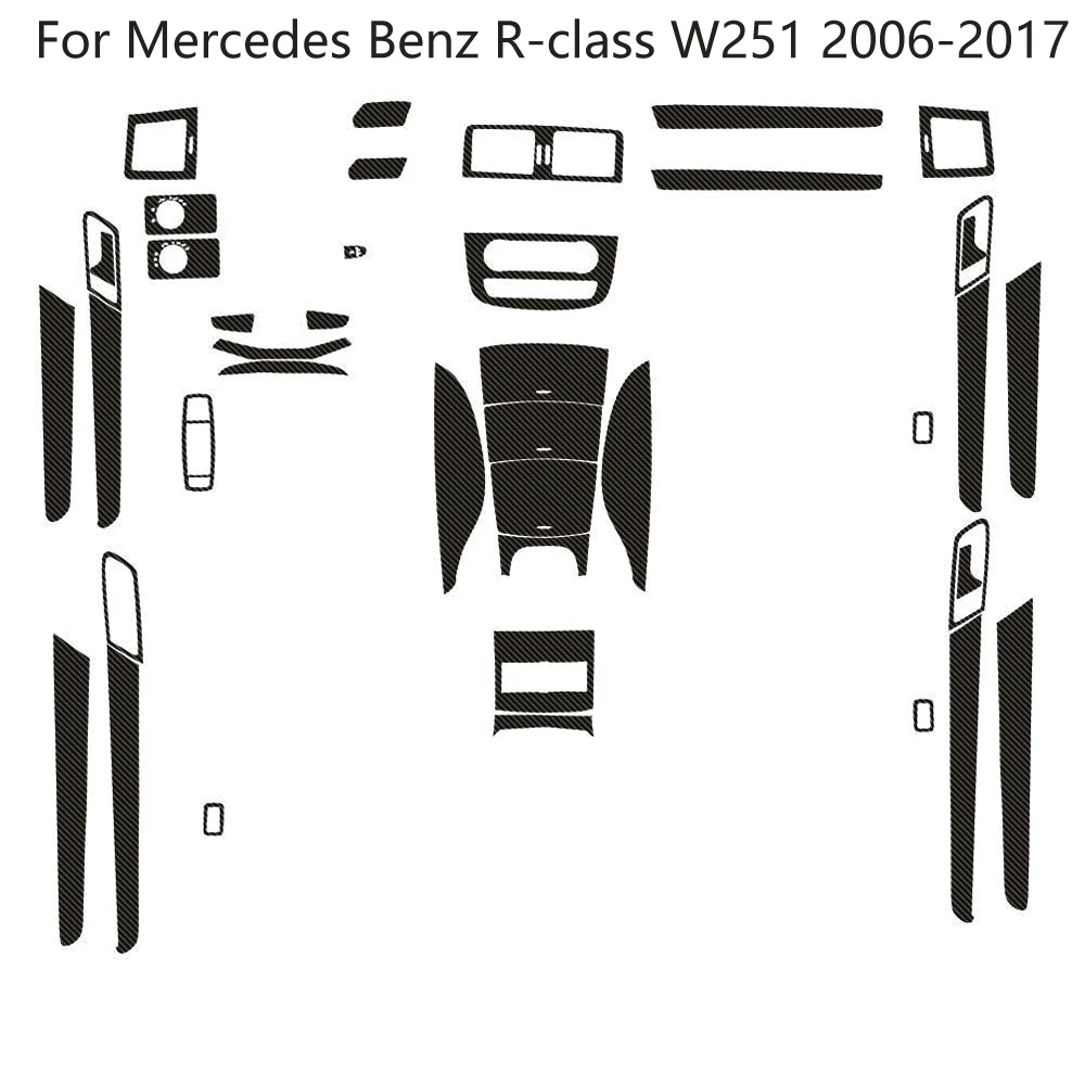 

Для Mercedes Benz R-class W251 2006-2017 автомобильный Стайлинг из углеродного волокна салона автомобиля центральная консоль цветная молдинговая наклейка наклейки детали