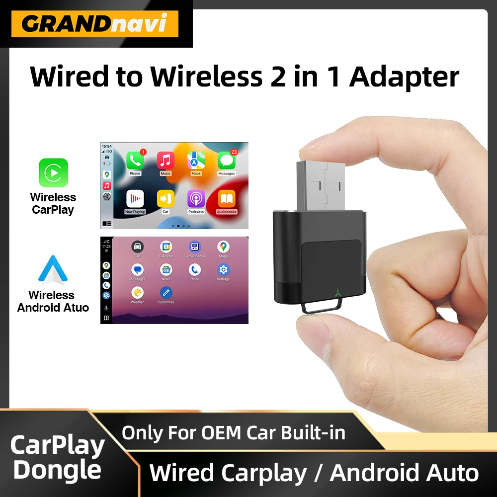 2IN1 اللاسلكية CarPlay أندرويد السيارات USB محول دونغل صندوق صغير التوصيل اللعب العالمي لشركة فولكس فاجن تويوتا نيسان هوندا فورد بنز مازدا
