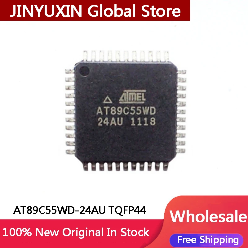 5-100Pcs New AT89C55WD-24AU TQFP44 8-bit microcontroller IC Chip In Stock Wholesale