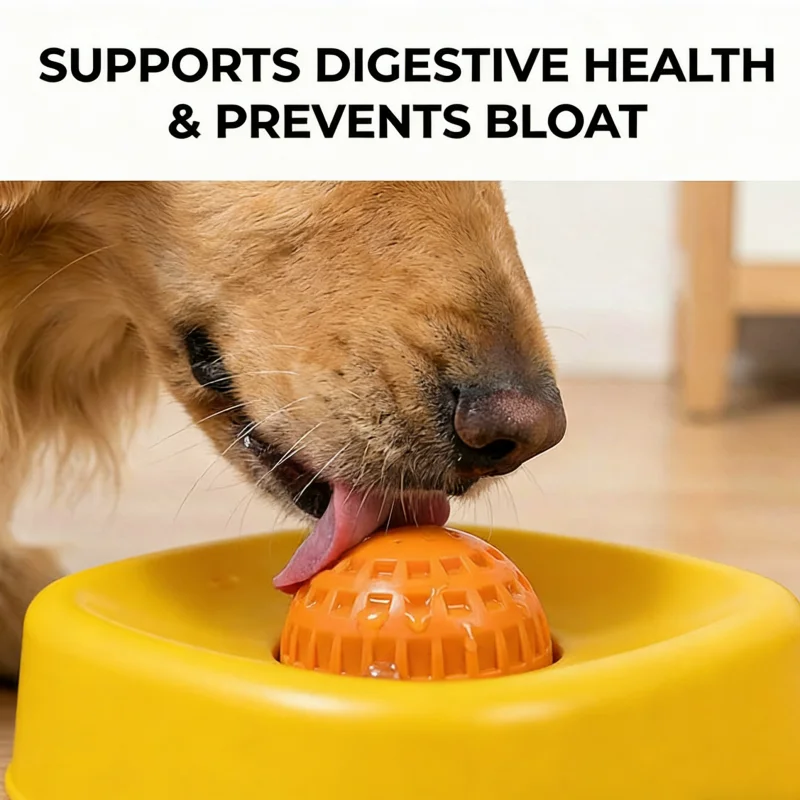 Slow Feeder Dog Bowl With Built-in Rolling Ball Wet Food Liquid  Anti-Slip Slow Eating Bowl Healthy Digestion Bowl For Dogs Cats