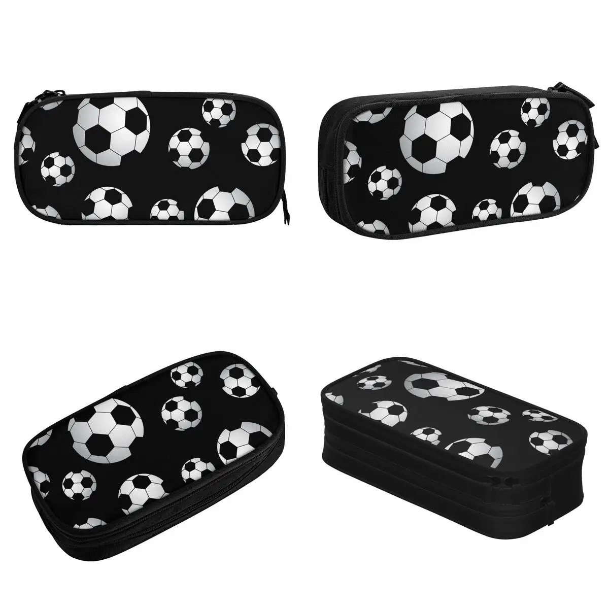 Soccer Pattern Pencil Cases Football Balls Sports Pen Holder Bag Girl Boy Large Storage Students School Gifts Pencil Pouch