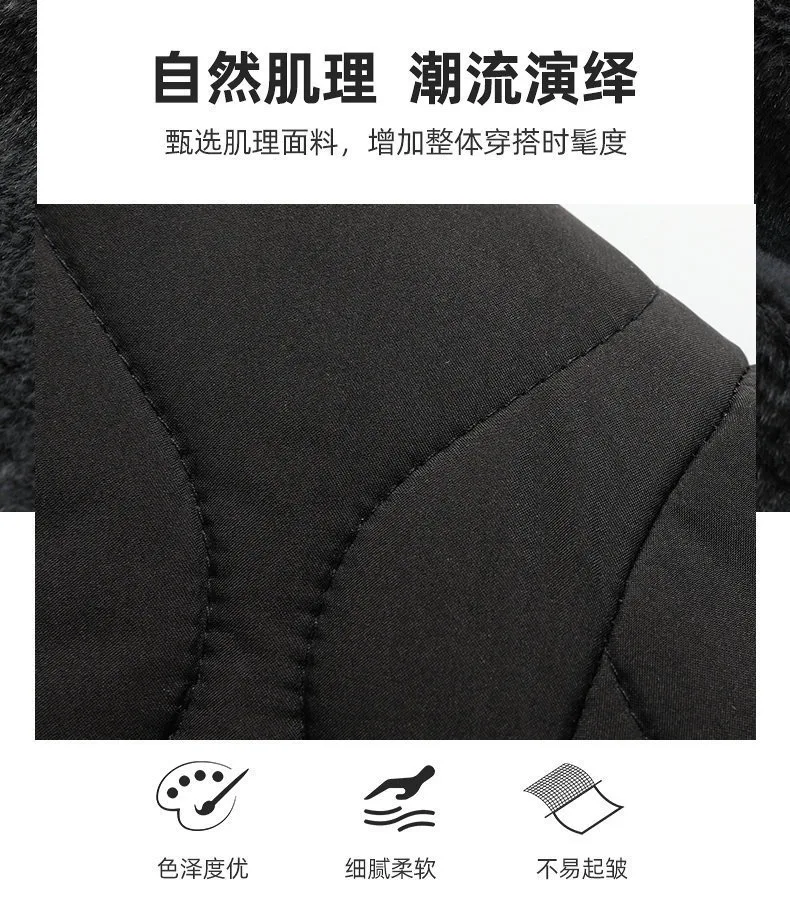 New Autumn/Winter Solid Color Fleece-Lined Thickened Warm Windproof Cotton Jacket Men's Casual Loose Sports Plus Size Outerwear