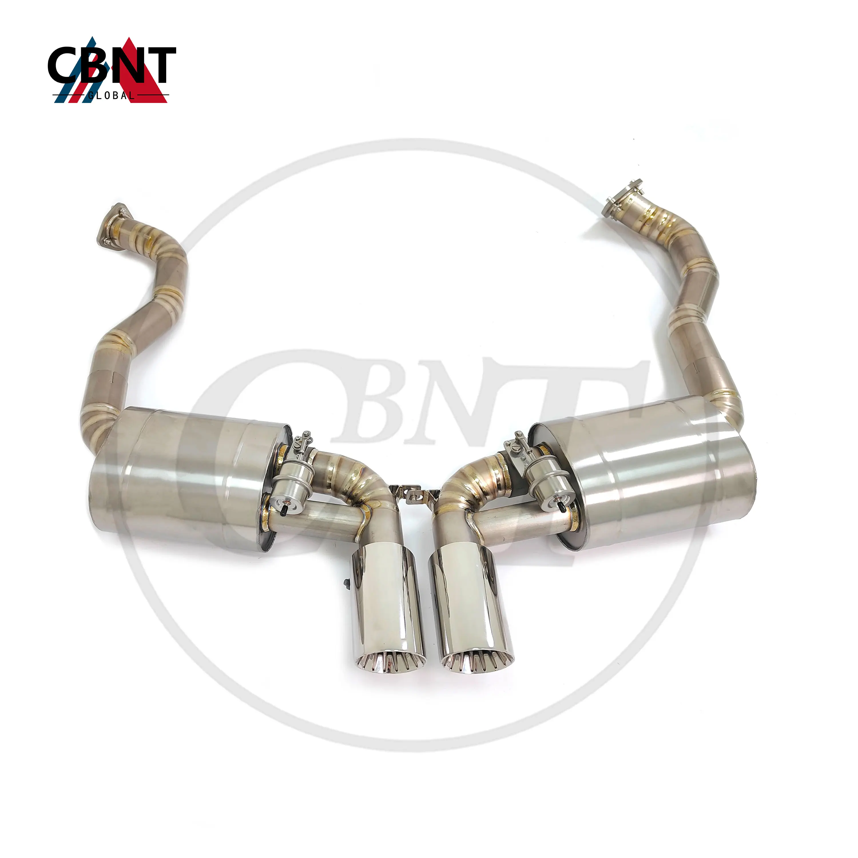 CBNT Valved Exhaust Axle-back for Porsche 718 Boxster Cayman 981 987 Titanium Alloy Performance Exhaust Pipe with Valve Muffler