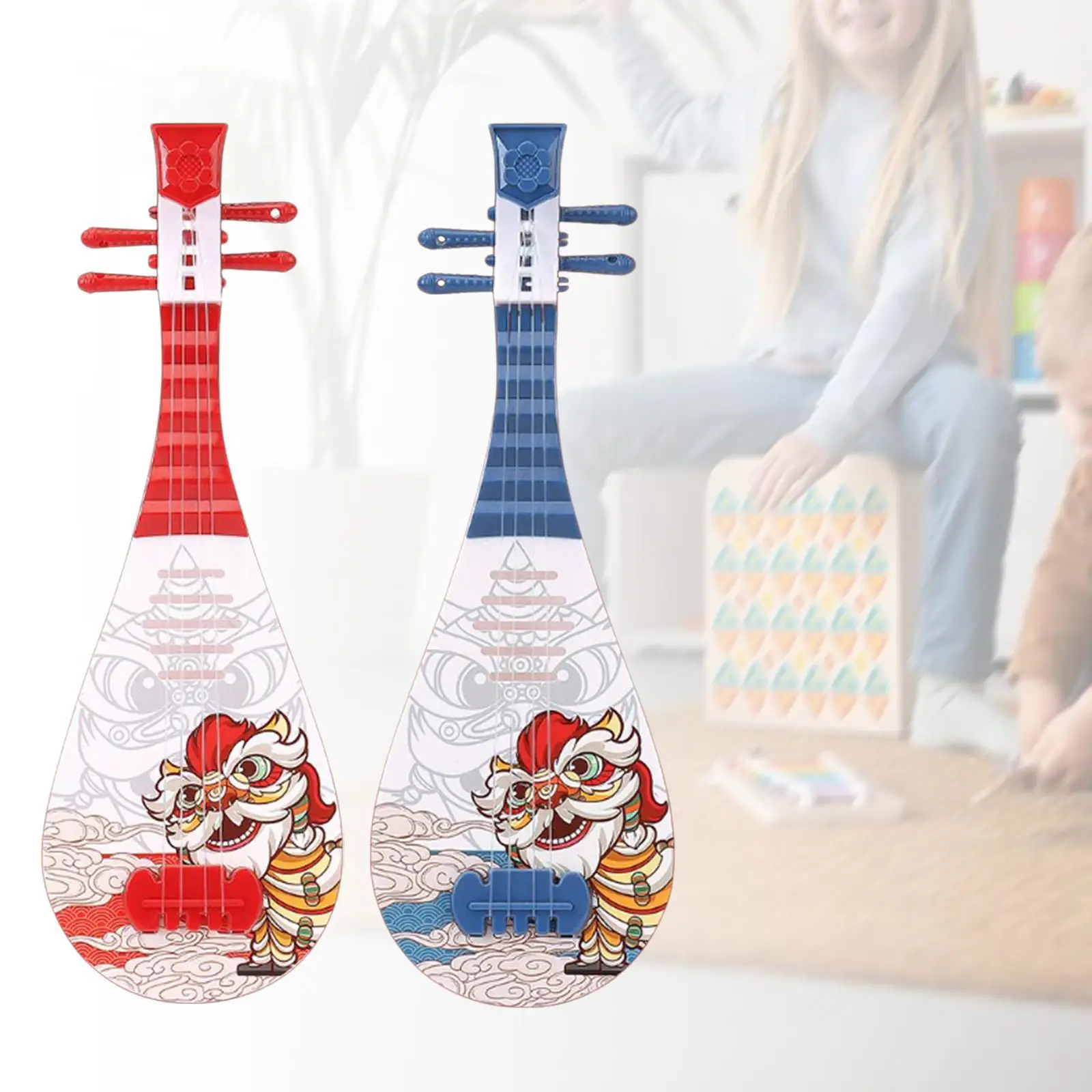 กีตาร์เด็กของเล่นดนตรีการ์ตูนสัตว์ของเล่นเพื่อการศึกษาคลาสสิกกีตาร์ขนาดเล็กของเล่นสําหรับเด็กวัยหัดเดินเริ่มต้นเด็กผู้หญิงเด็ก