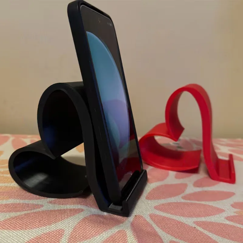 Creative 3D Printed Heart-shaped Universal Mobile Phone Stand Home Office Desktop Ornament Birthday Valentine's Day Gift