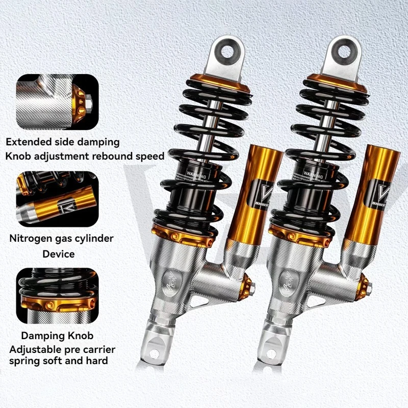 VD4 Inverted Adjustable Rear Shock Absorber Aluminum Alloy New Installation Hole Spacing 285/290/310/335mm for General