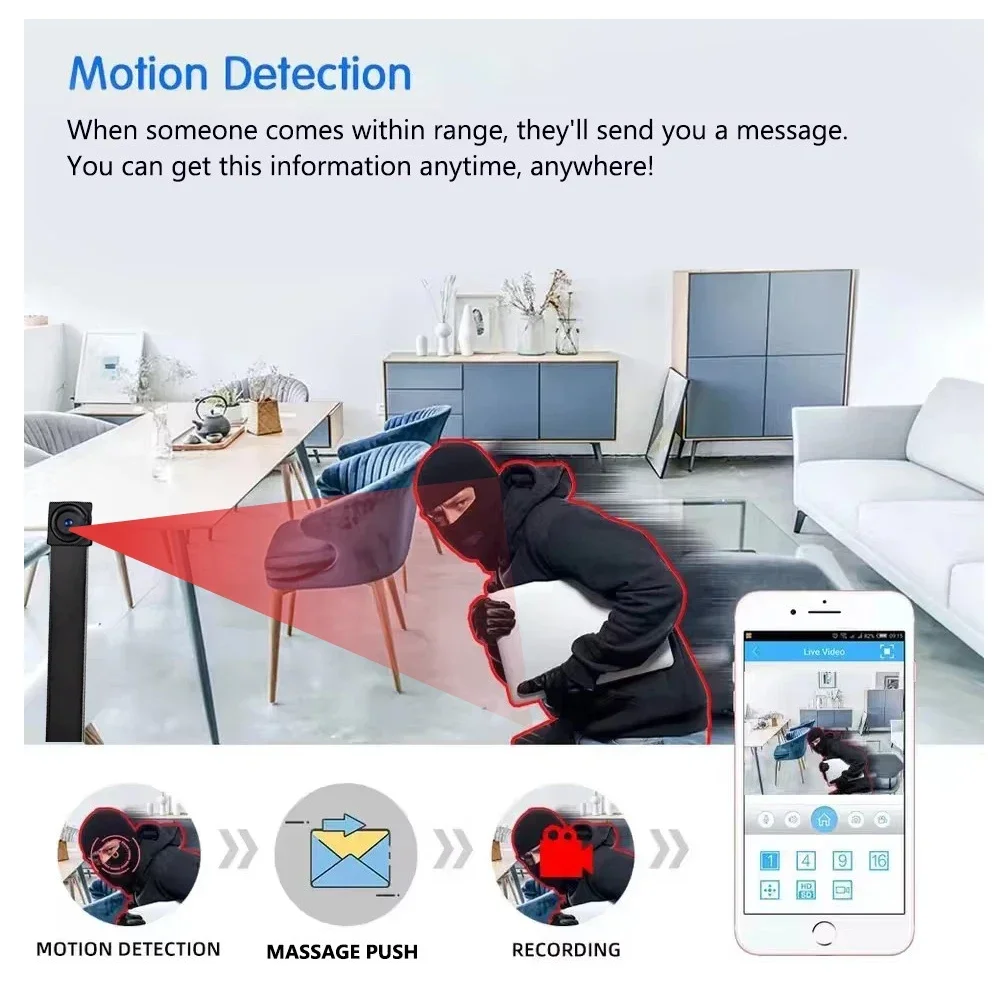 4K HD New Mini WiFi Camera, Supports Remote Viewing, Mobile Detection, Loop Storage, Home Nanny Style DIY Wireless Camera view 4