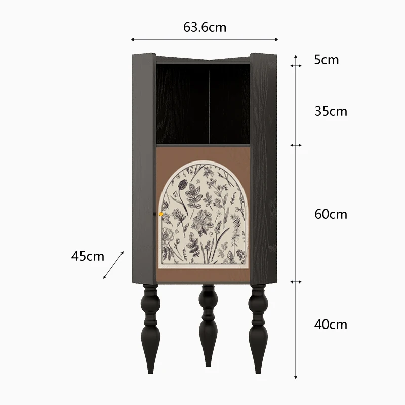 French antique style Treasure box Corner cabinet Living room Solid wood storage Triangle cabinet Entrance decorative