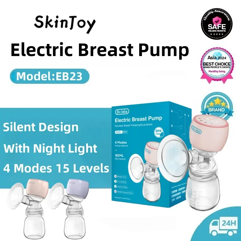 

Портативный ручной электрический молокоотсос, 4 режима, 15, класс всасывания, молокоотсос с ночником, наборы для грудного вскармливания младенцев, не содержит BPA