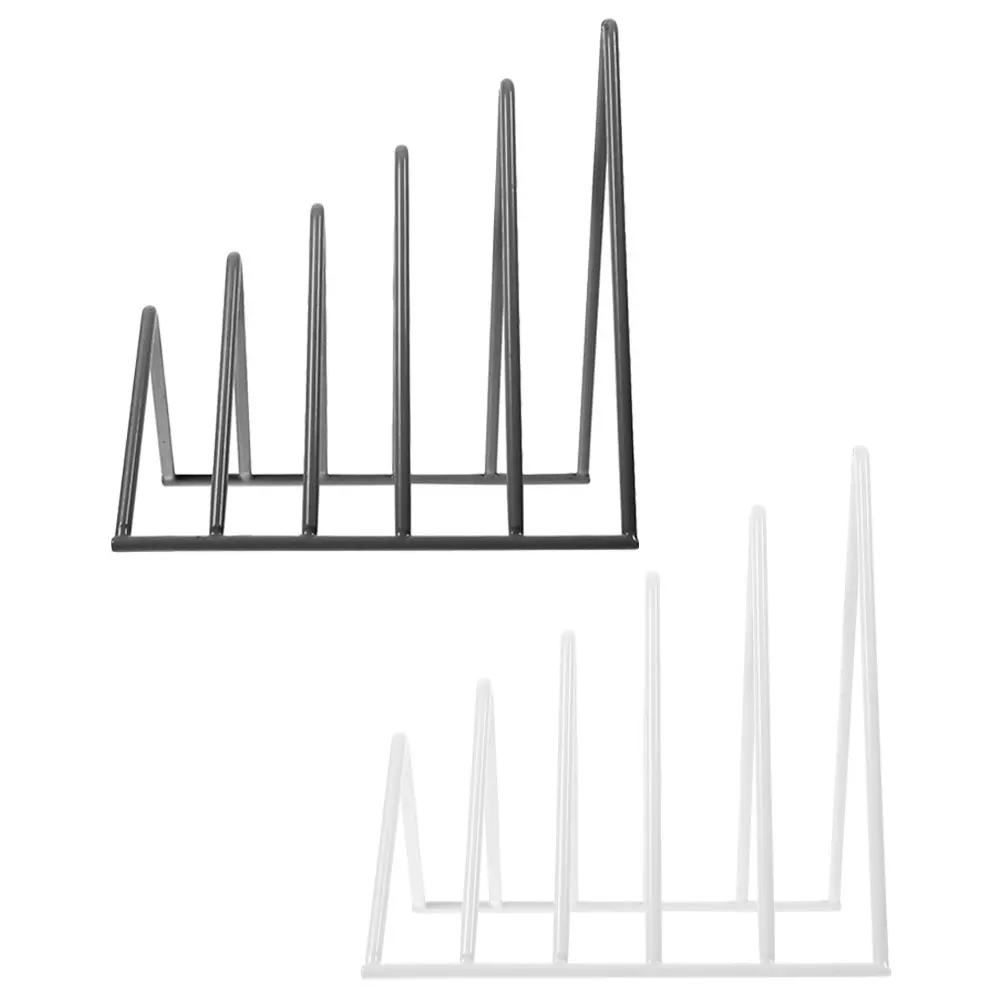 

2Pcs Iron File Organizer Stable Bookend Desktop Magazine Holder Decorative Multi-Function Storage Rack Shelf for Books