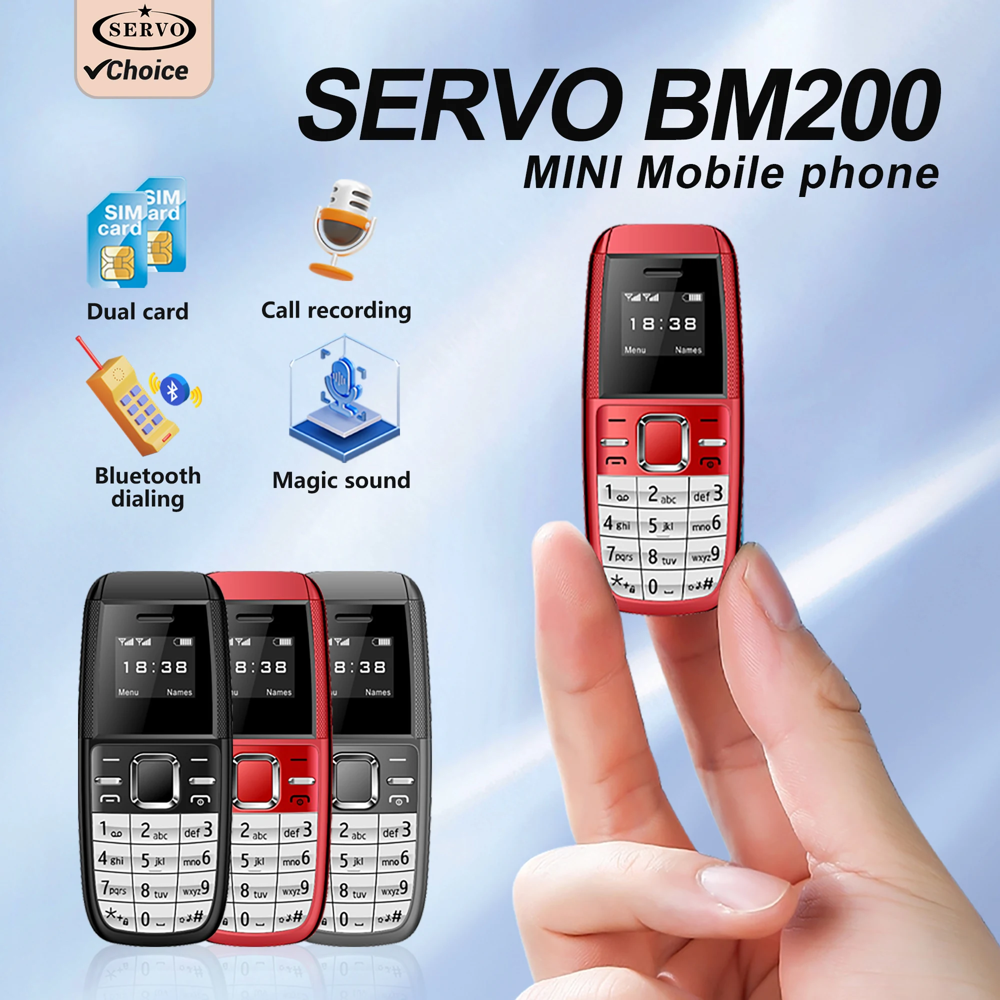 SERVO Button Mini Mobile Phones 0.66
