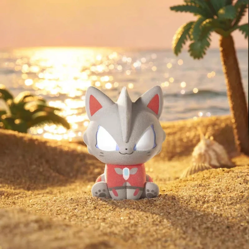 Hot Sale Bandai Genuine Ultraman Cat Second Round Cute Sitting Series Cute Figurine Trendy Play Blind Box Model Toy Anime