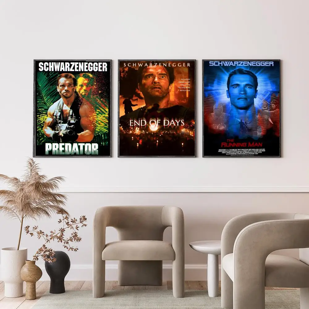 actor Arnold Schwarzenegger Poster Poster HD Self-Adhesive Art Print Waterproof Wall Decor for Bedroom Living Room Decor Gift