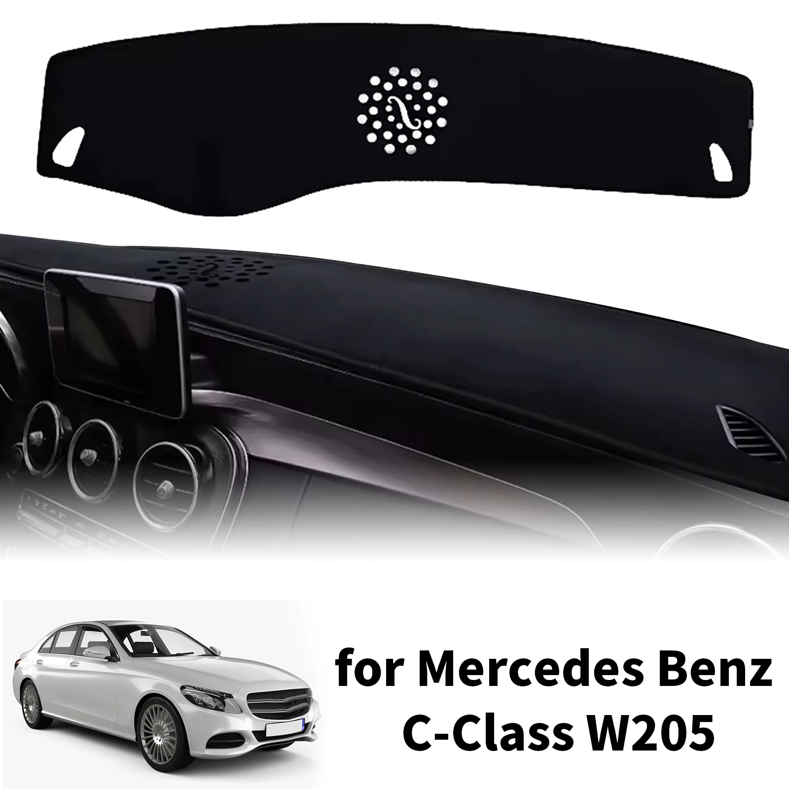 for Mercedes Benz C-Class W205 S205 A205 C205 Coupe Car Dashboard Cover Sunshade Non‑Slip Protector Dash Mat Interior Decor Pad