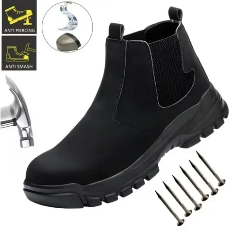 Easy Wear Safety Shoes for Men Steel Toe Work Shoes Puncture Proof Work Sneaker Male Protective Work Man Boots Safety Boots