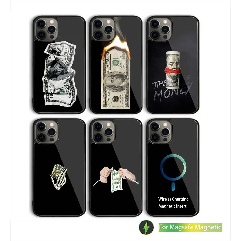 

Moneys 100 D-Dollars Phone Case For iPhone 16,15,14,13,12,11,Pro,Max,Plus,Mini,SE New Magsafe Magnetic Wireless Charging