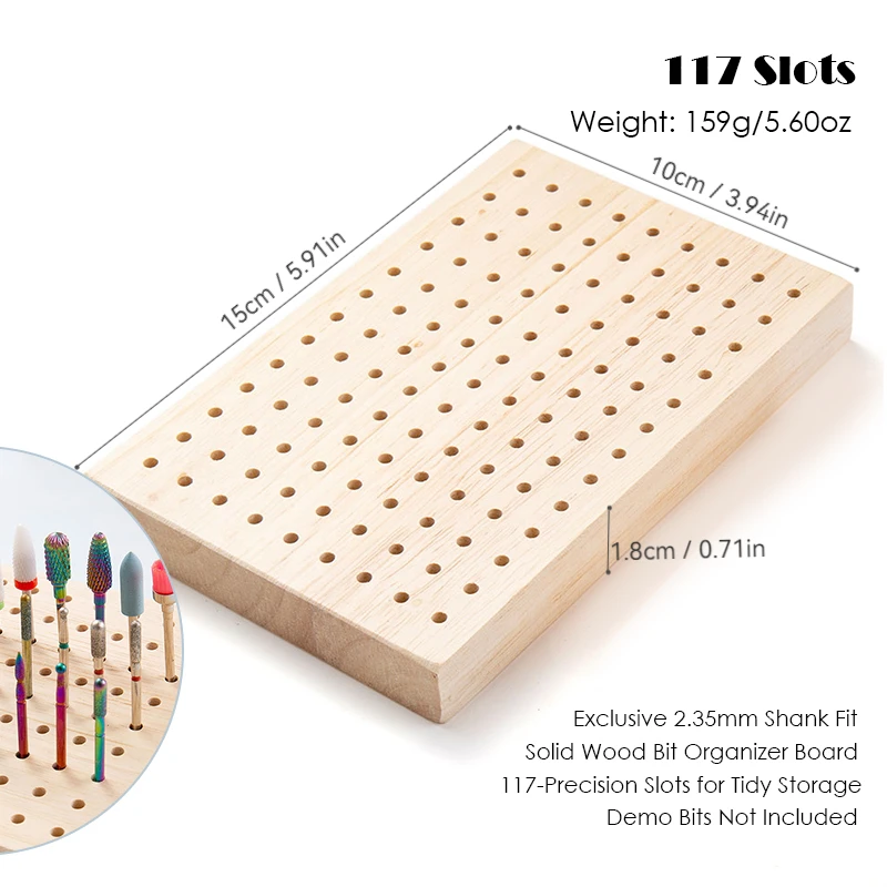 18/61/81 Slots Polijstkop Opslag Hout Nagelboor Organizer Lade Frees Houder 2.35mm Schacht Fit display Stand