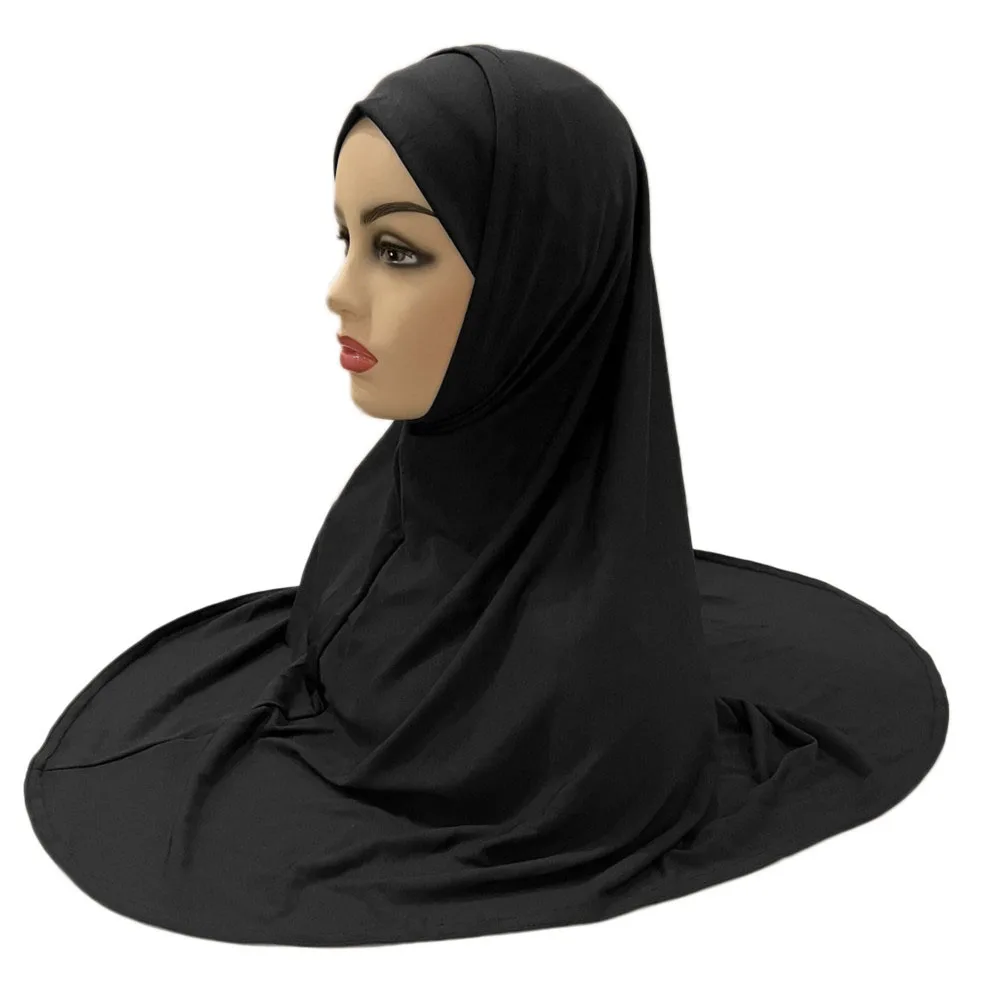 2 Piece Amira Hijab Bonnet Underscarf Women Head Scarf Muslim Prayer Hijabs Headscarf Shawl Wrap Turban Pull On Ready Made Hat