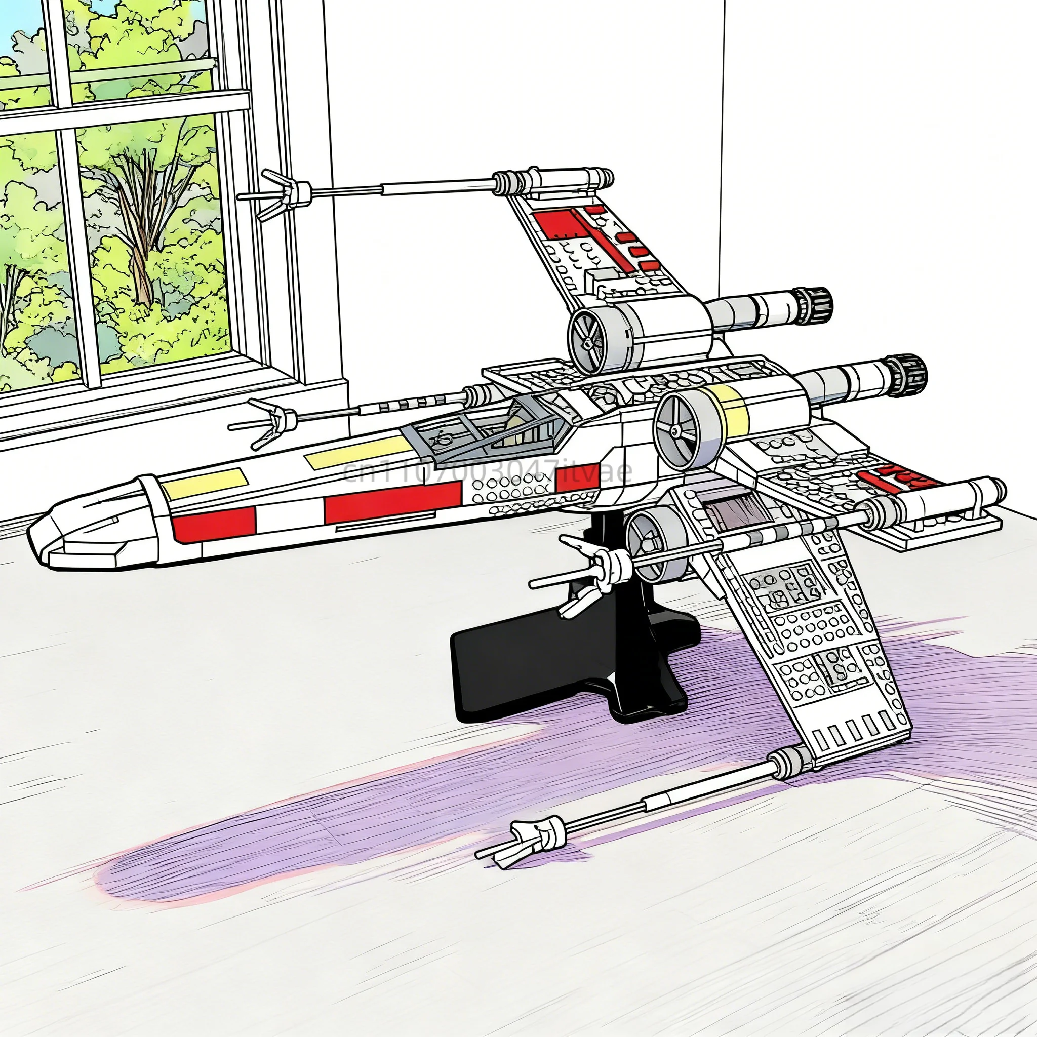 

1900 + шт., знаменитый фильм Moc, строительные блоки, модель звездного истребителя X-Wing, креативная детская игрушка «сделай сам», подарок на Рождество и день рождения