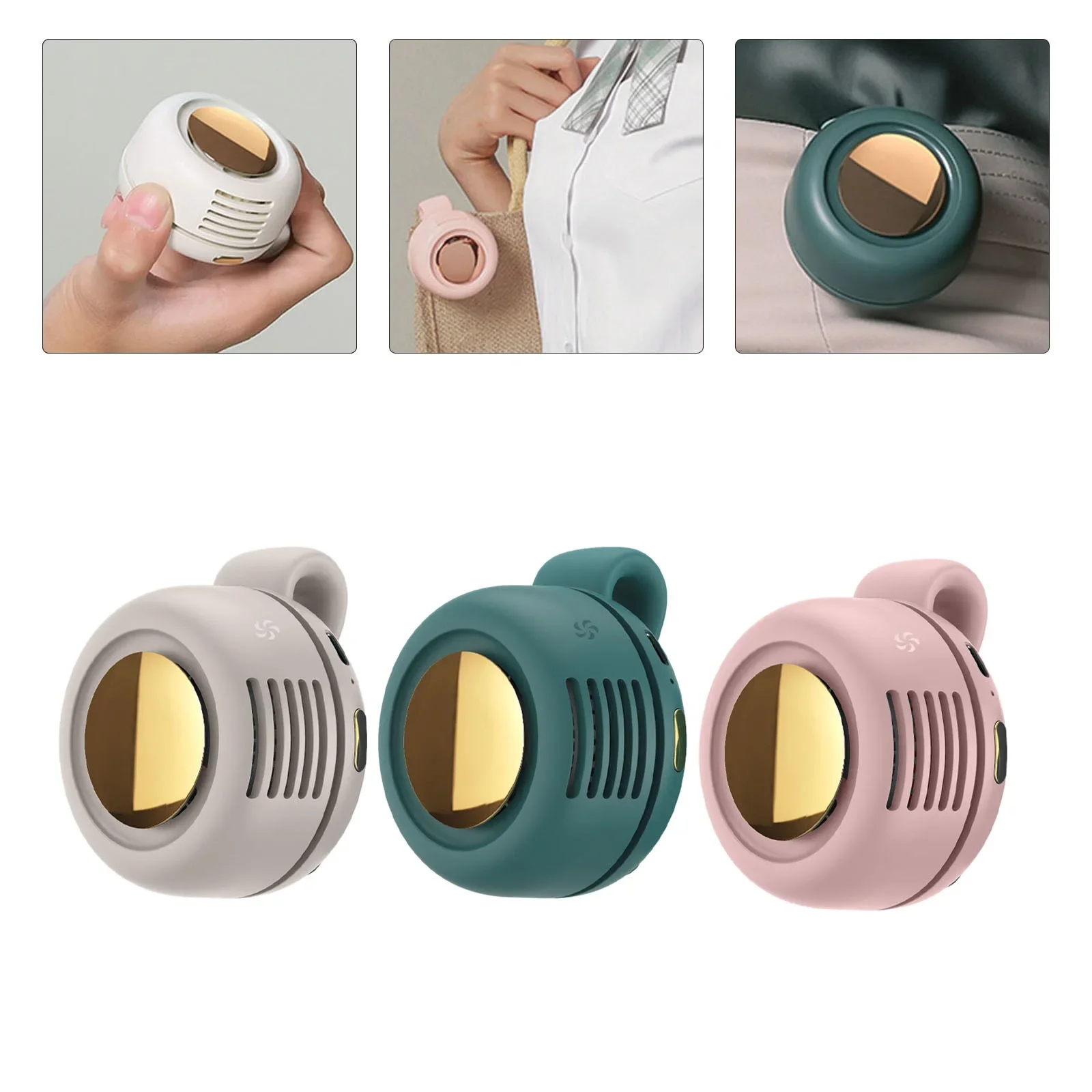 

Home Supplies Cooling Fan Portable Fan Waist Fan Travel Camping 3 Gears 900mAh Green Pink Portable White Rotating Fan