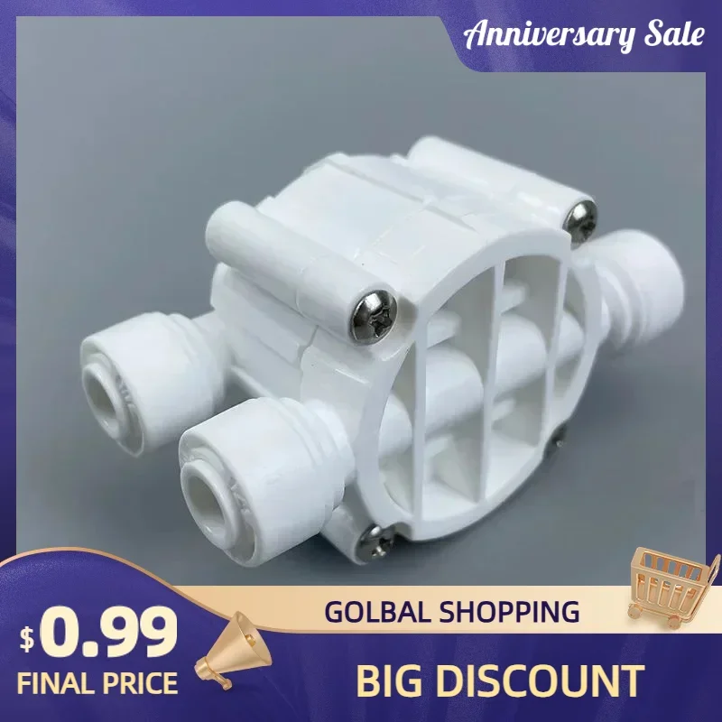 

4 Way RO Auto Shut-Off Valve Switch 1/4" Water Purifier Reverse Osmosis Straight Drink Machines Quick Connect Fitting