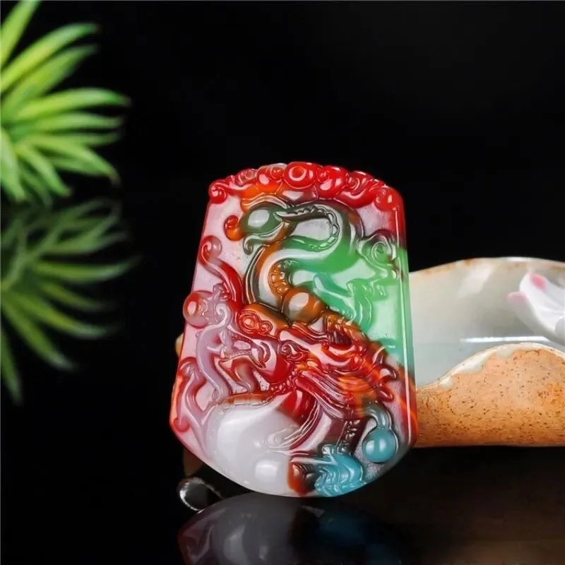 

Натуральный красочный кулон бренда Yulong, простой кулон-ожерелье для мужчин и женщин (веревка с произвольным узором)