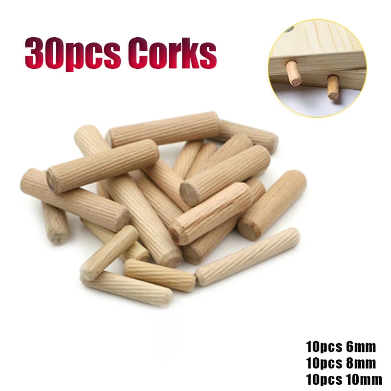 10 Stück 6 mm 8 mm 10 mm Holze Einsteckschloss und Zapfen Eukalyptus Holz Holz Schneidstopfen Verbindungsstück Möbelzubehör Drei in einem
