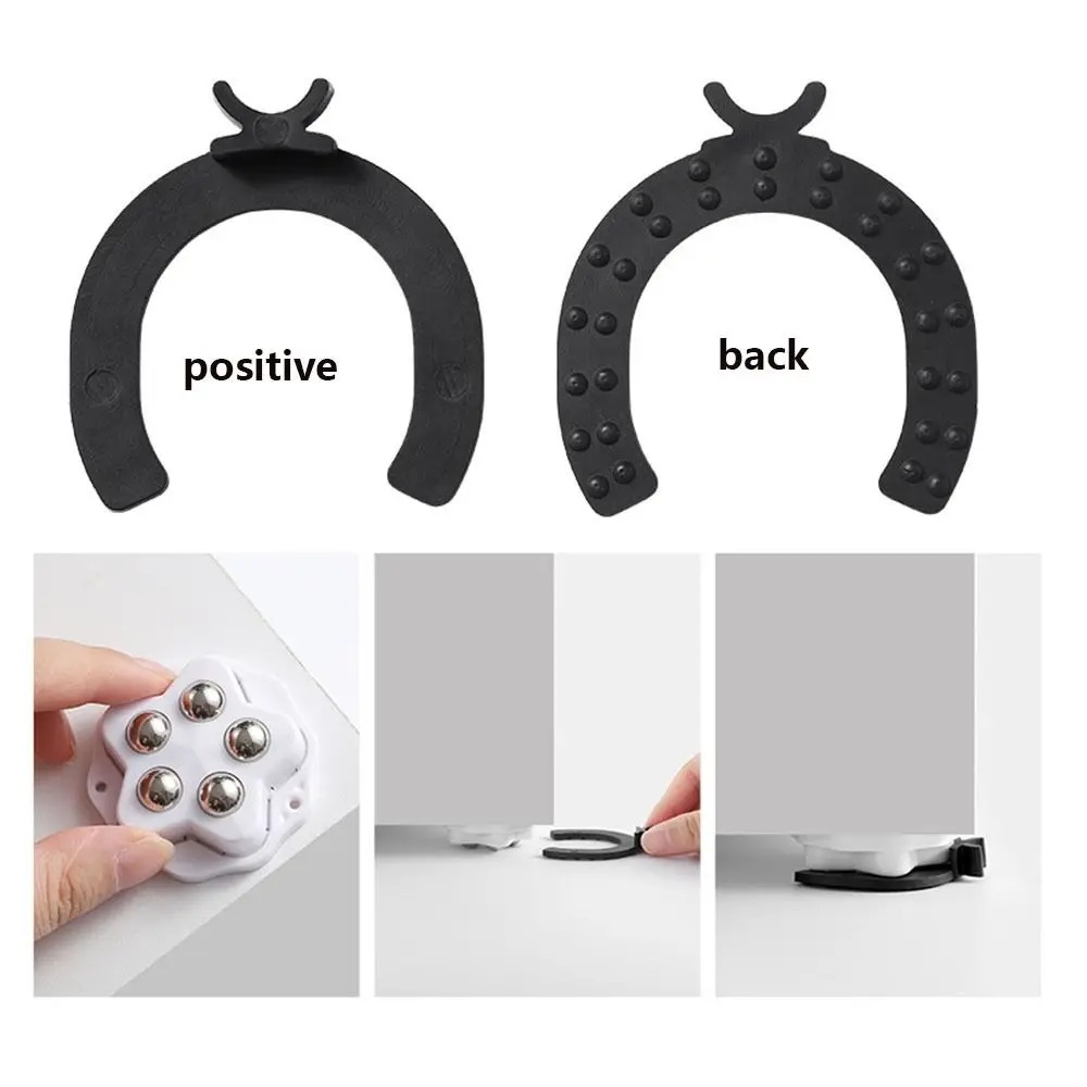 

4Pcs Self Adhesive Ball Universal Wheel 5 Beads 360° Rotation Universal Pulley No- punching Five-pointed star Furniture Casters