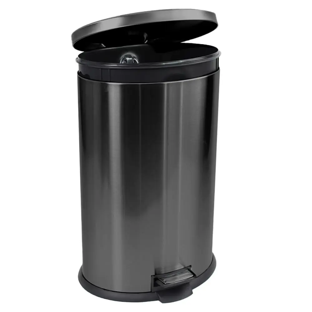 

Trash Can with Lid - Assembled in USA 40 Liter/10.5 Gallon Stainless Steel Trash Can with Odor Protection Kitchen, Customized