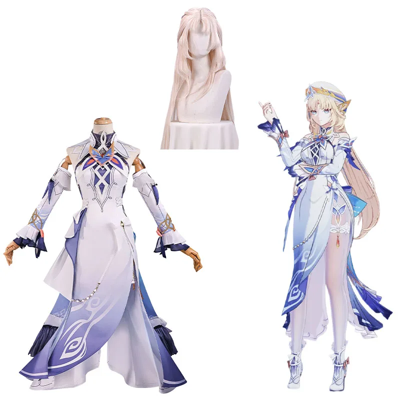Game Genshin Cosplay Costume Nicole Reeyn Wig Cosplay Full Set Uniform Outfis Cosplay Costume Props