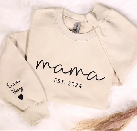 Персонализированная толстовка Mama с вышивкой