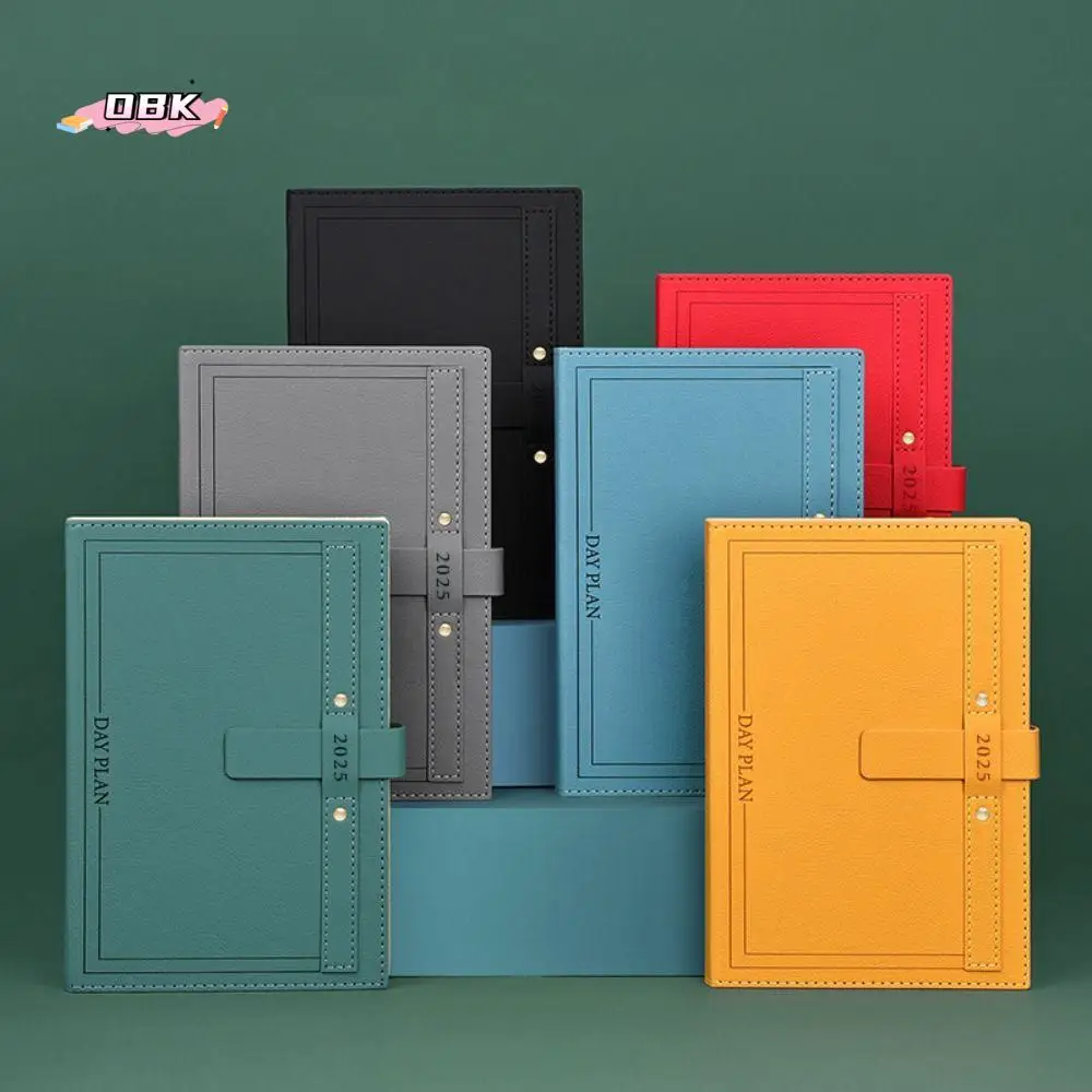 A5 2025 Agenda Planner Notebook 176 Pages Paper 12 Months Planner Notebook Durable Soft PU Cover Business Notebook School