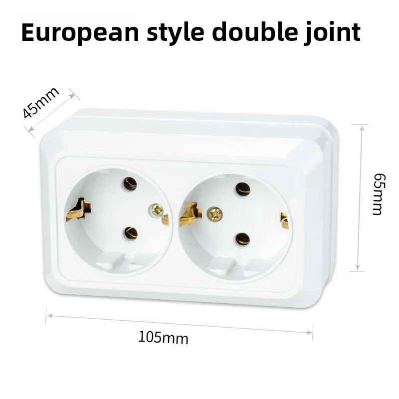 

EU Standard Wall Socket Outlet Panel – French/German Plug, Surface Mount, 1-Gang/2-Gang, for Russia/Korea