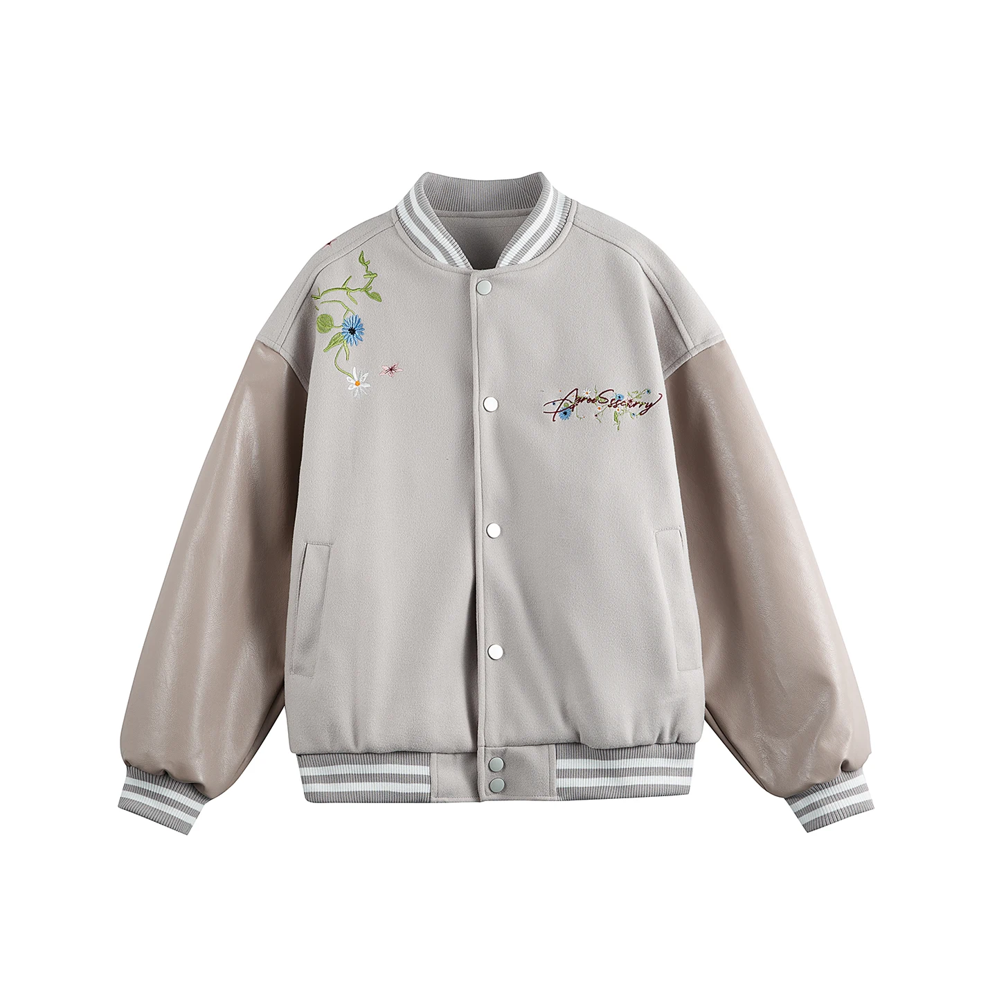 

Retro Chinese Sle Baseball Jaet Men's Loose Casual Floral Embroidery Outerwear Autumn Winter New Faion Streetwear