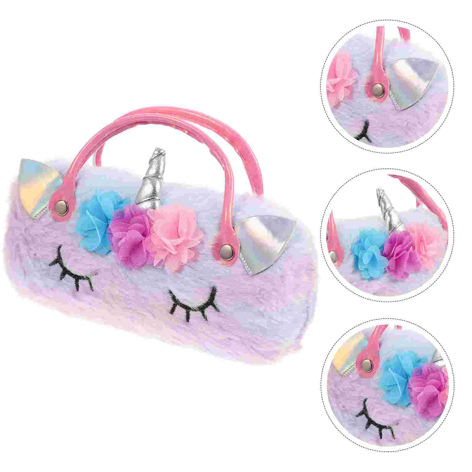 Unicorn Glasses Case Handheld Eyeglass Lightweight Cute Pouch Kids Holder for Travel Tote Bags