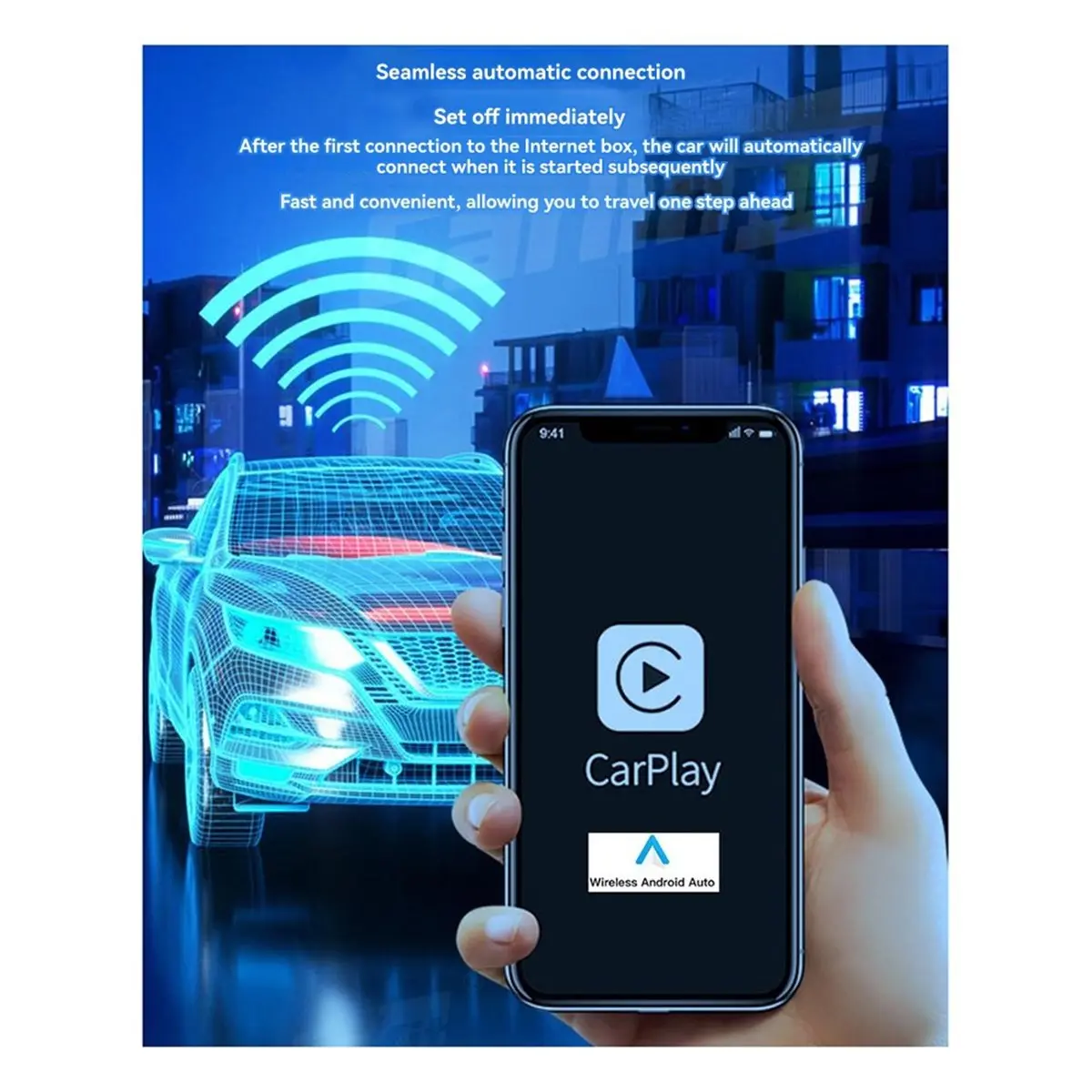 Punctual- Wireless Mini Carplay Box 2in1 Plug & Play with Switch/Wireless Navigation Interconnection Box