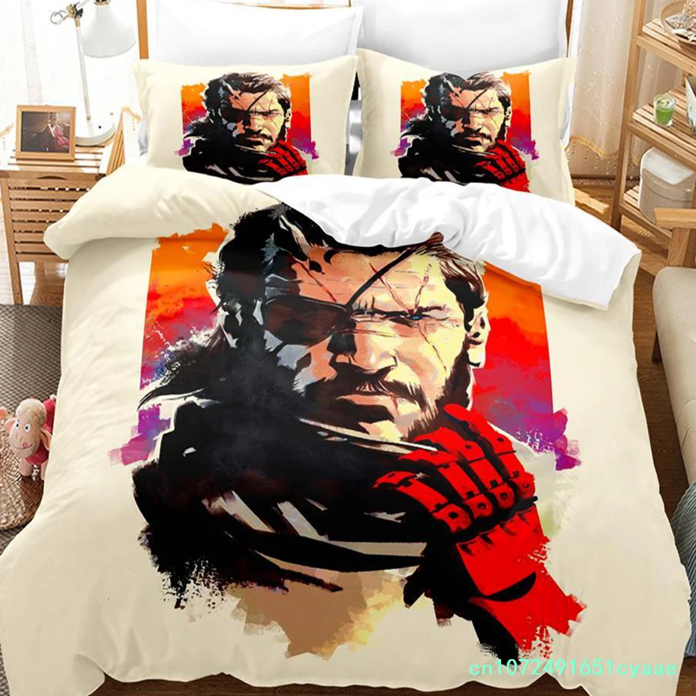 Game Metal Gear Solid Solid Snake Bedding Set Single Twin Full Queen King Size Bed Set Adult Kid Bedroom Duvetcover Sets Anime