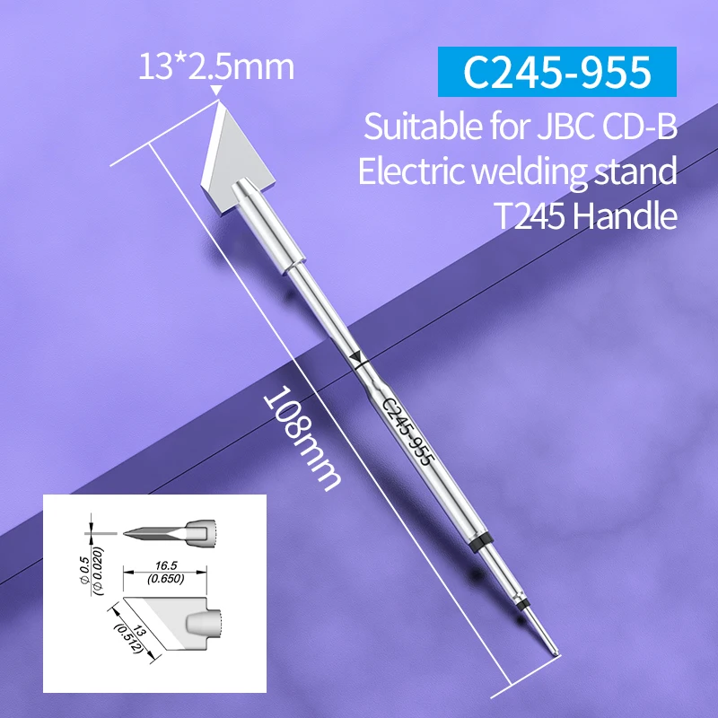 C245 soldering tip for JBC  soldering iron C245-055 789 939 955 1.0K 1.5K SK Compatible with T245 Soldering iron handle