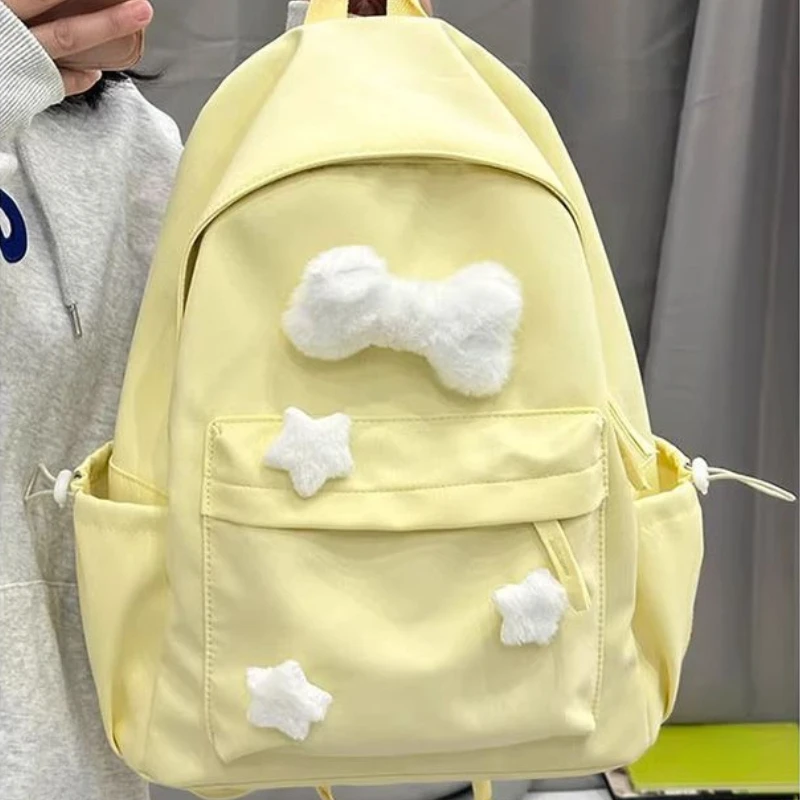 Mochila japonesa Kawaii Star para mujer, morral escolar informal que combina con todo, moda para estudiantes, estética Y2k