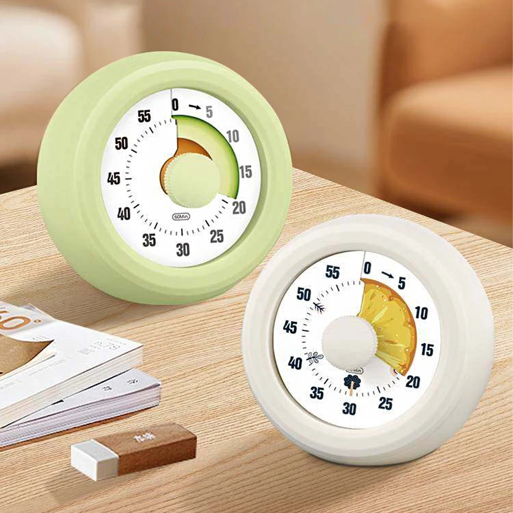 1PC Round Visual Timer Children Self-discipline Tool Countdown 60-minute Kitchen Cooking Homework Stopwatch Time Management