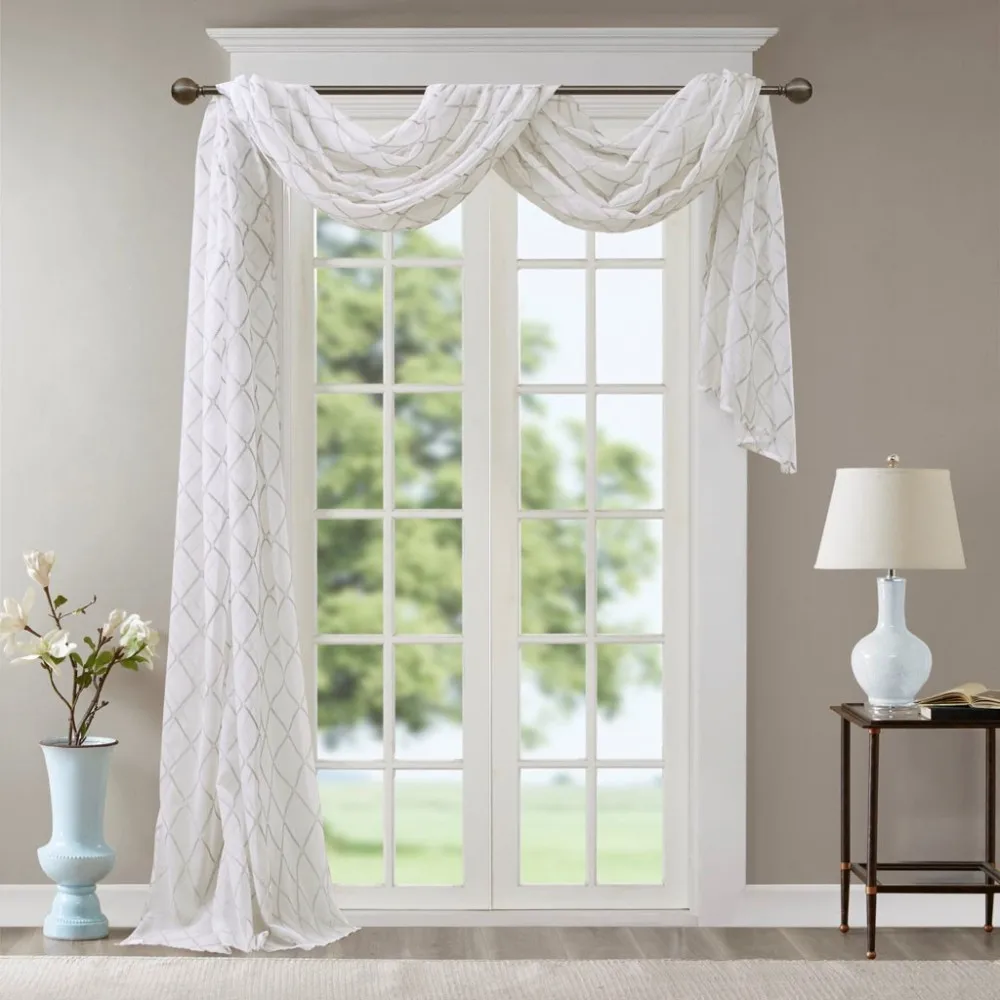 

Diamond Sheer Embroidered Window Scarf window curtain living room