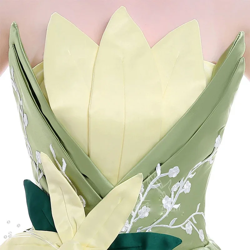 2025 Nowy, wykonany na zamówienie kostium Tiana Princess Cosplay najwyższej jakości na sukienkę imprezową Halloween