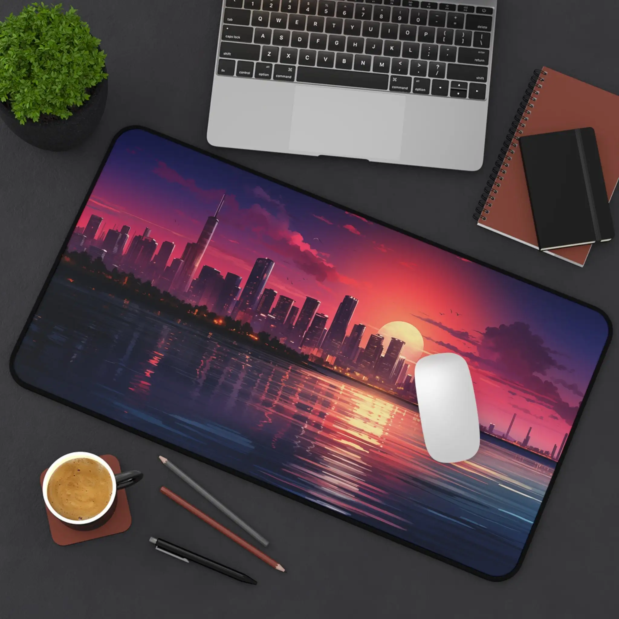 

Vintage City Pattern Table Mat, Sunset City Desktop Decoration Mousepad, Non-Slip Waterproof Mouse Pad, Perfect Gift for Friends