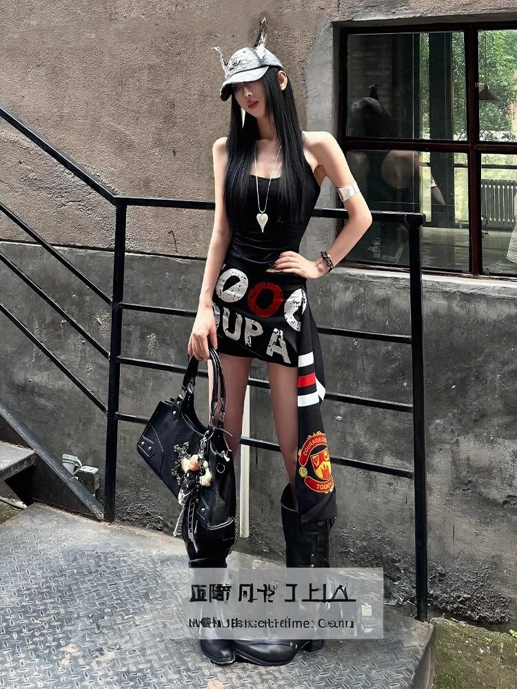 

Ретро-американские женские шорты в стиле High Street, весенняя модная спортивная юбка-шорты из джерси Y2K с завышенной талией и запахом