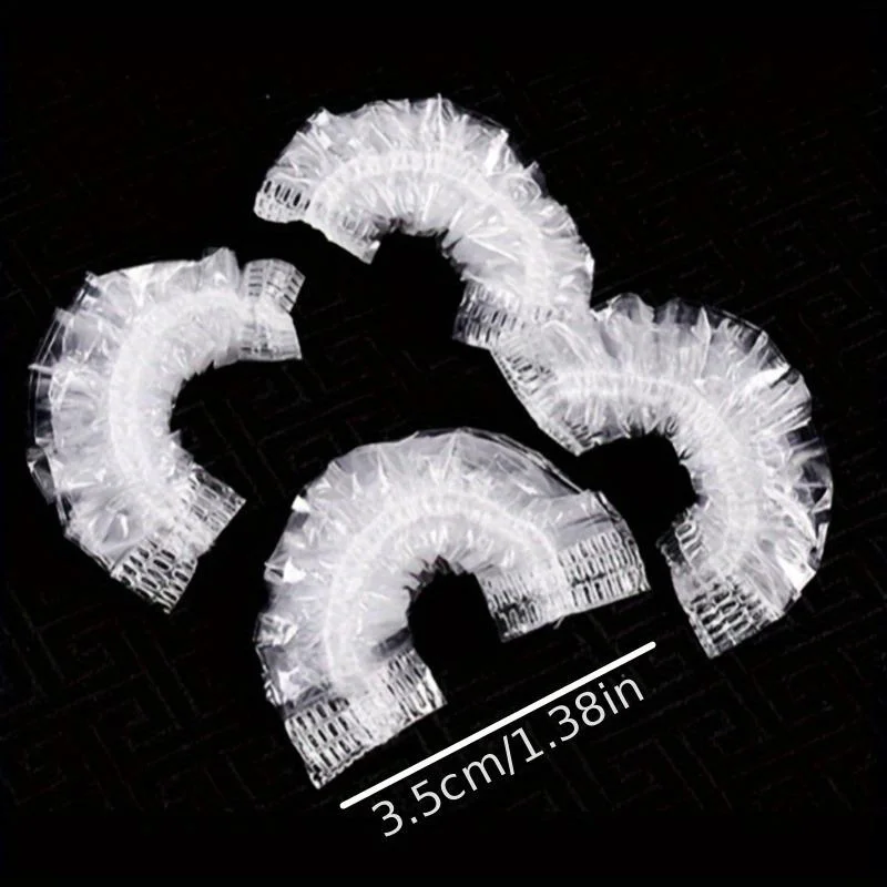 100pcs Waterproof Ear Covers Shower Ear Covers Clear Ear Protectors For Bathing, Hair Dying, Salon